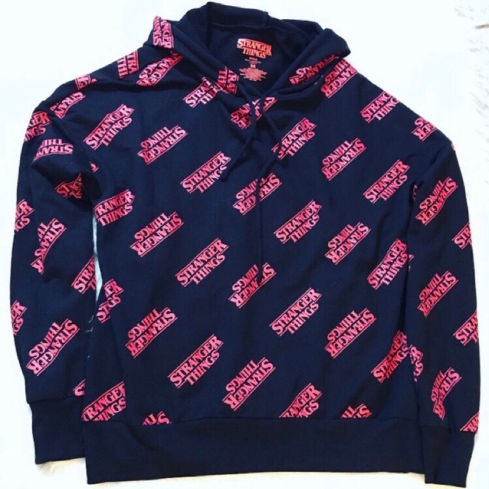 Stranger Things Red and Black Logo Hoodie